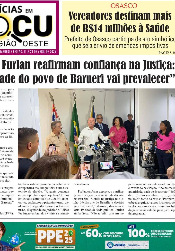 Jornal NOTICIAS EM FOCU 11 à 24 de abril 2025