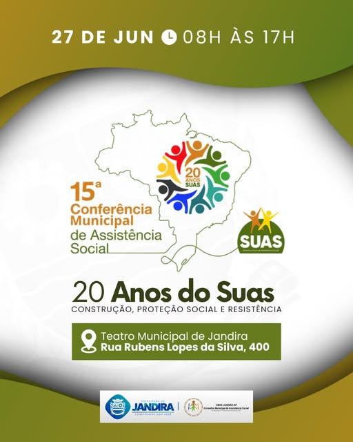 JANDIRA: Participe da 15ª Conferência Municipal de Assistência Social