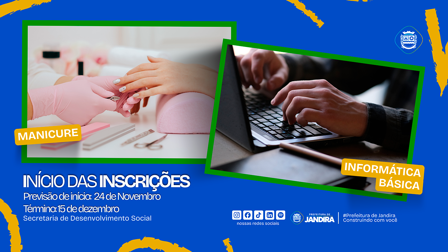 Oportunidade em Jandira: Cursos de Manicure e Informática Básica com Inscrições Abertas