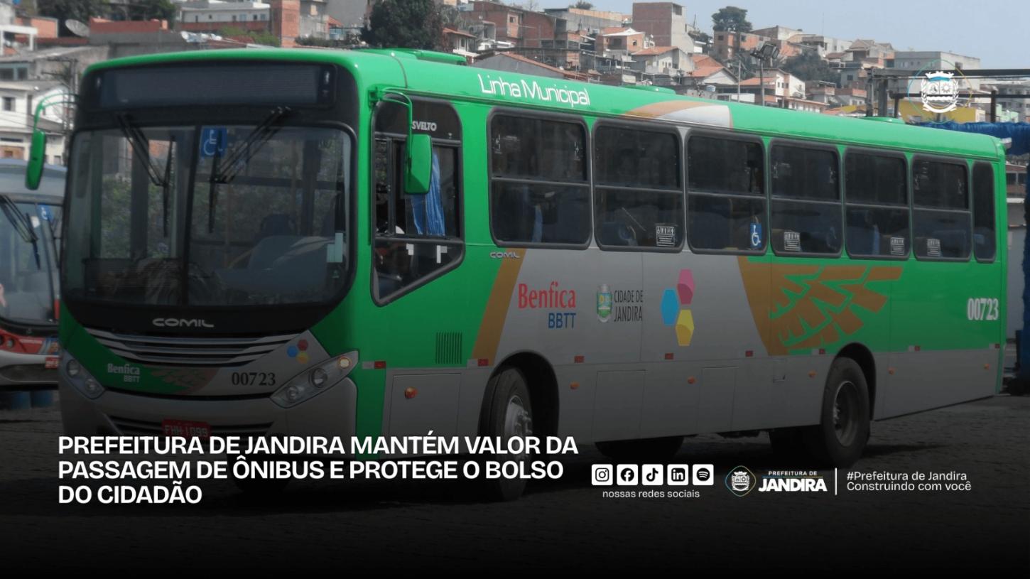 Jandira: o valor da passagem de ônibus será mantido, sem qualquer reajuste